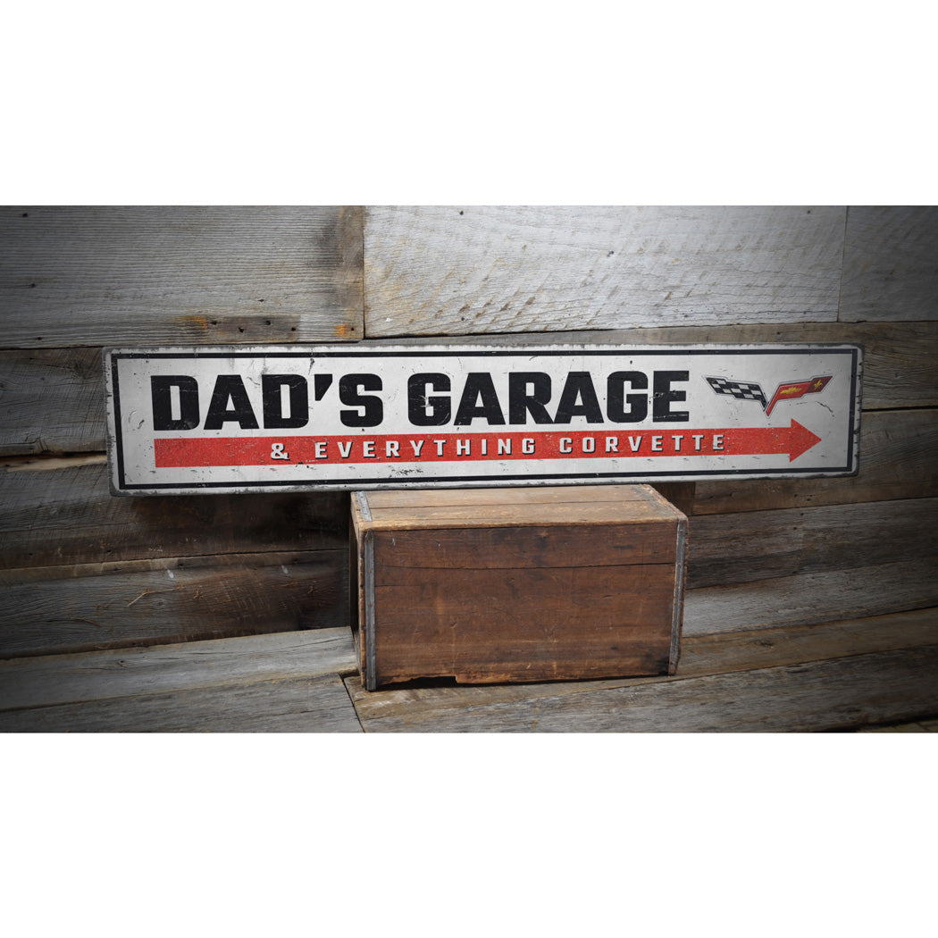 Everything Corvette Chevy Rustic Wood Sign