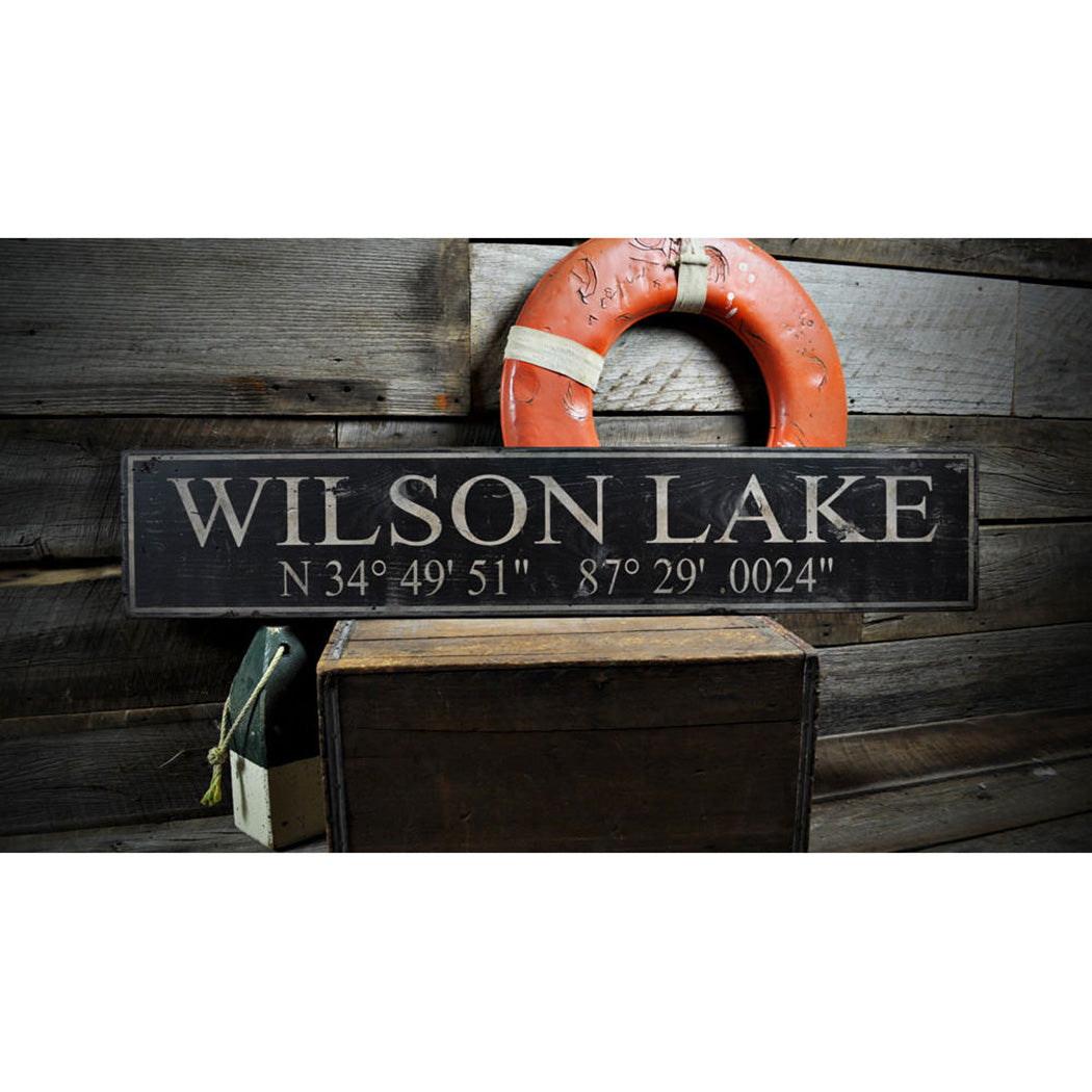 Lake Rustic Wood Sign