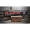 Nobody Is Perfect Chevy Corvette Rustic Wood Sign