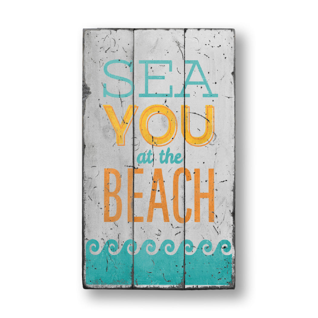 See You At The Beach Rustic Wood Sign