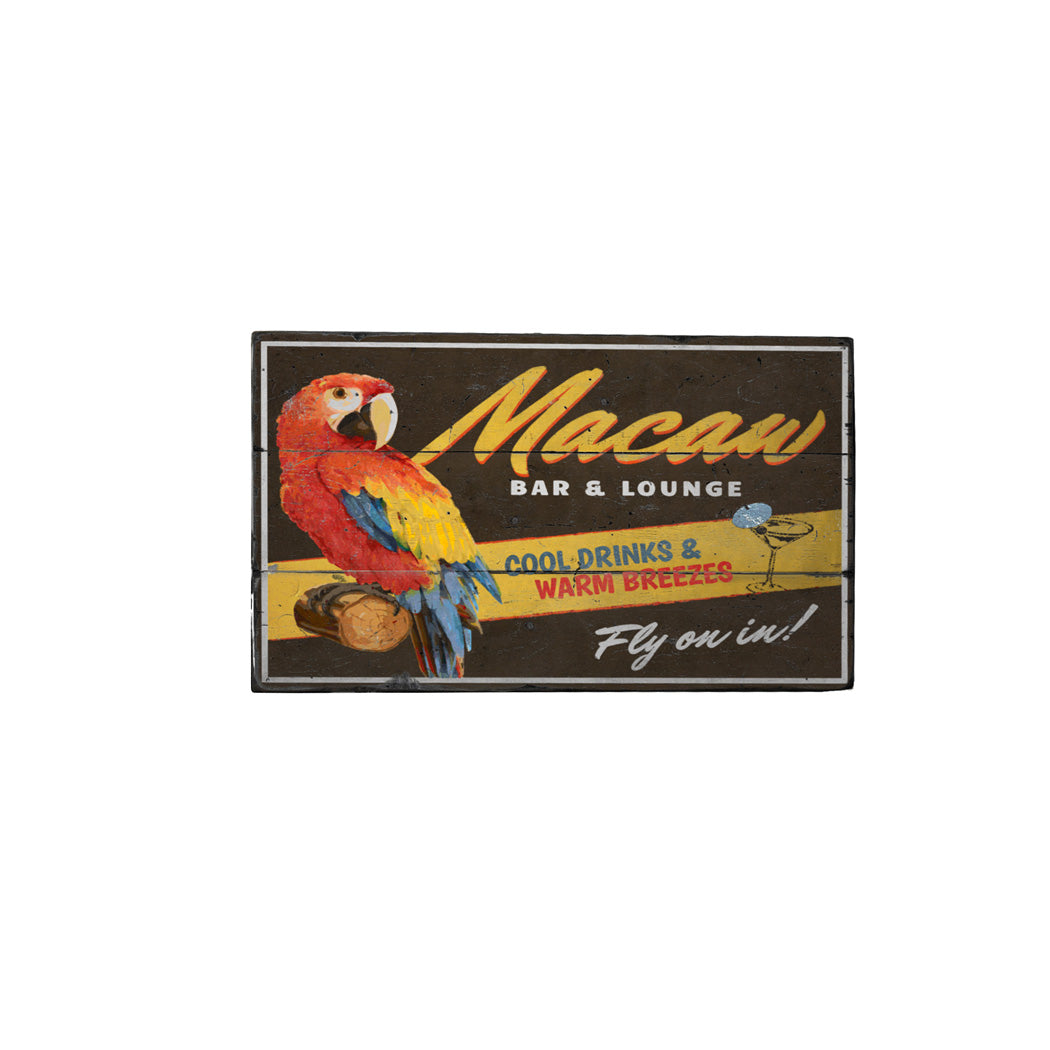 Macaw Bar And Lounge Wood Sign