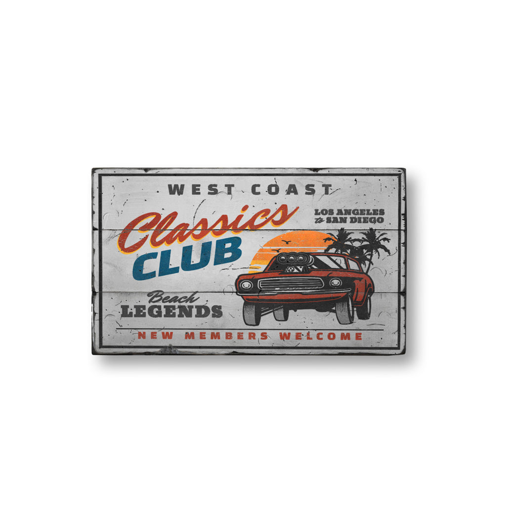 West Coast Classics Club Car Wood Sign