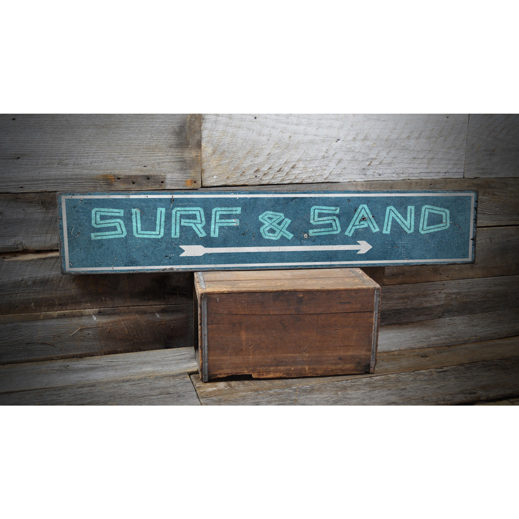 Surf And Sand Rustic Wood Sign