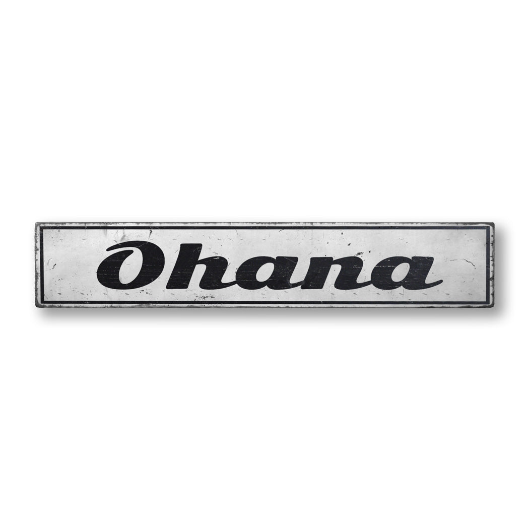 Ohana Rustic Wood Sign