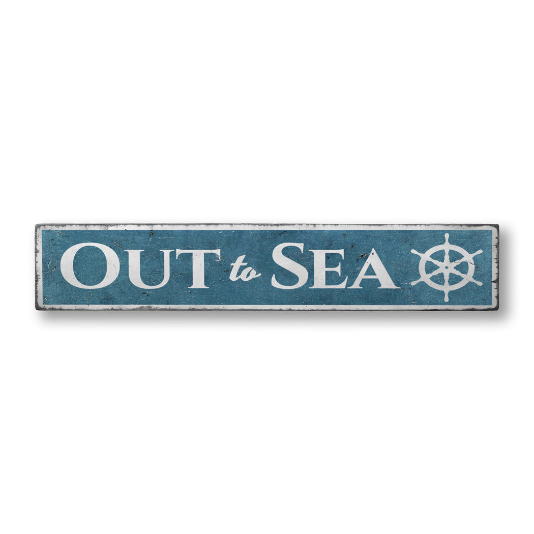 Out to Sea Boathouse Rustic Wood Sign