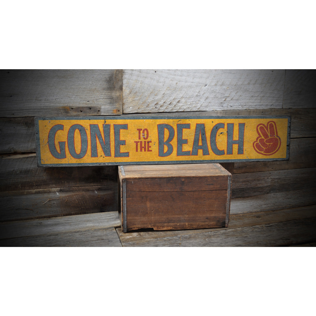 Retro Beach Rustic Wood Sign