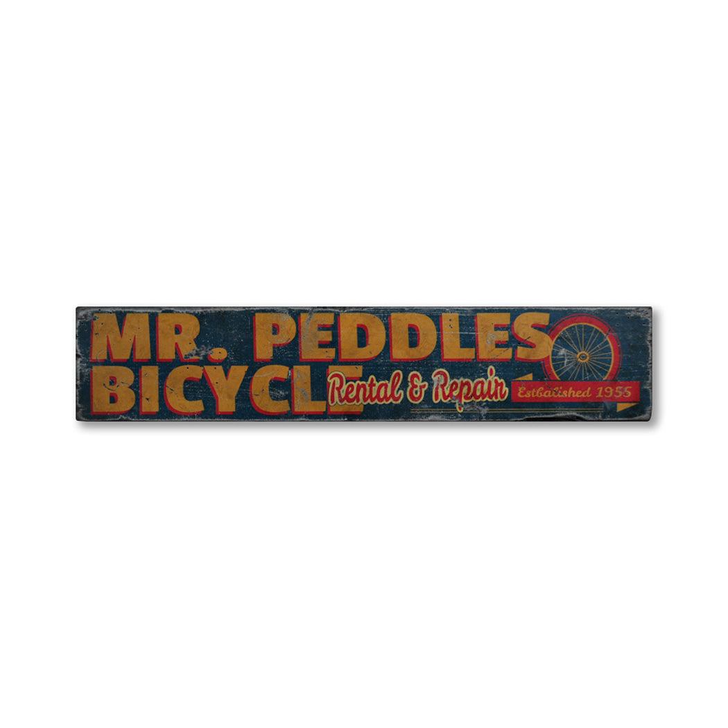 Bicycle Repair - Established Date Rustic Wood Sign