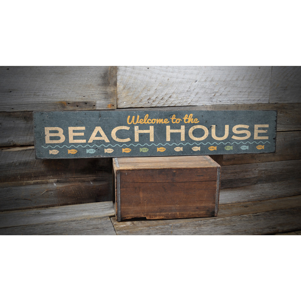 Welcome to the Beach House Rustic Wood Sign