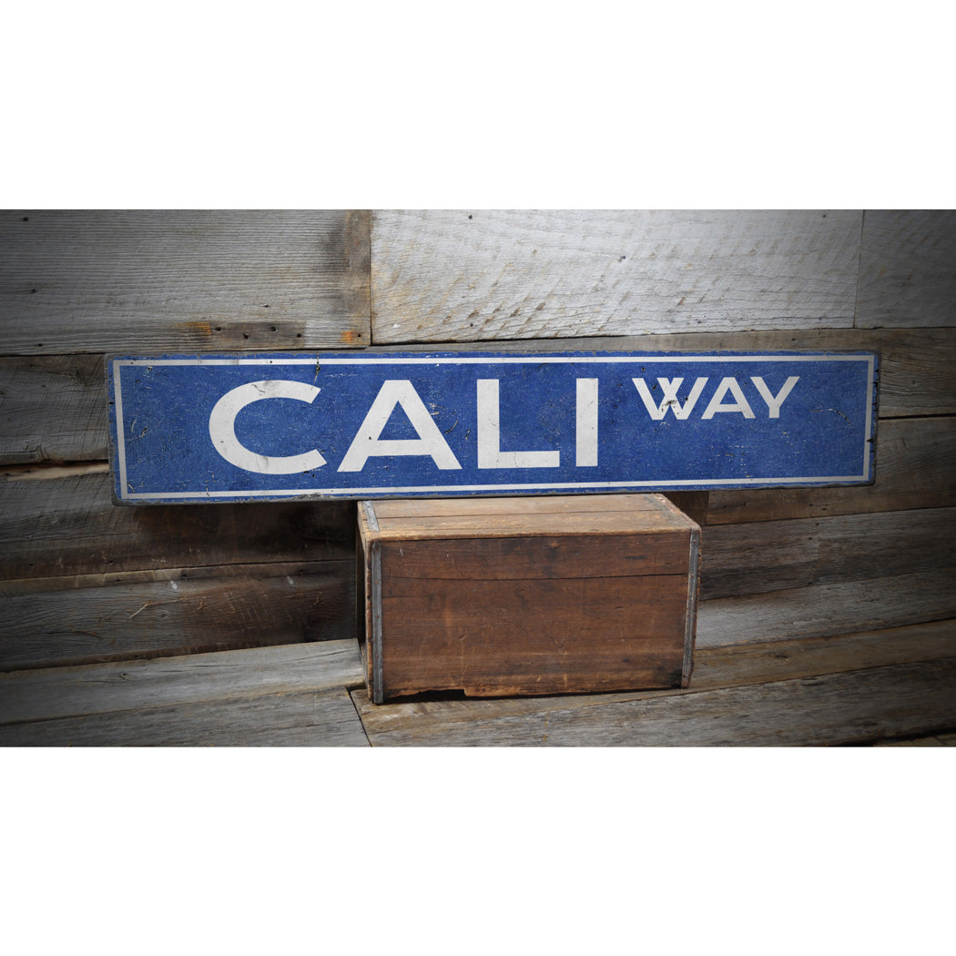 Cali Way Street Rustic Wood Sign