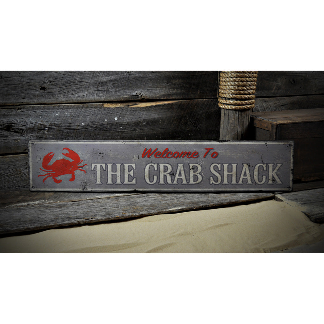 Welcome To The Crab Shack Rustic Wood Sign