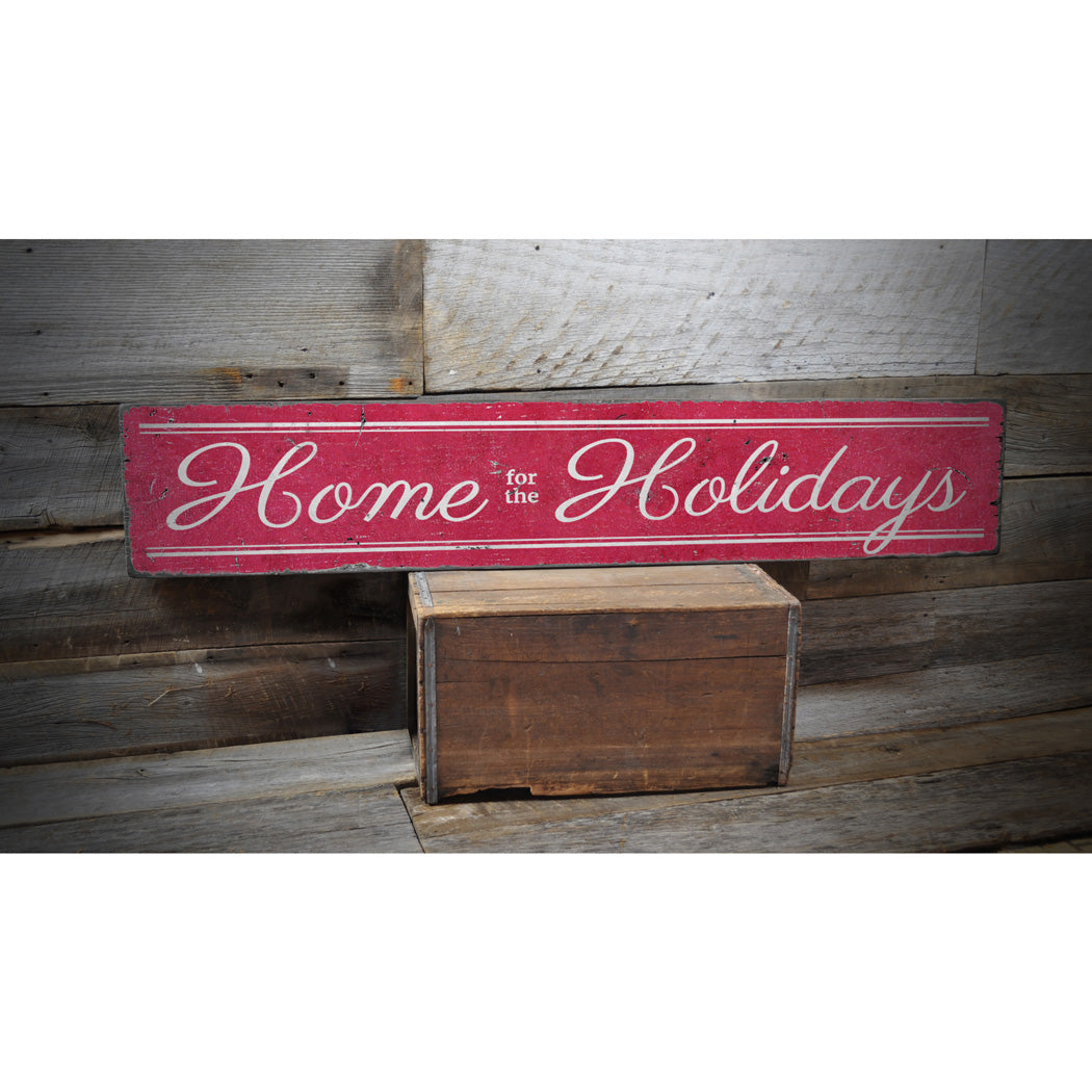 Home for the Holidays Rustic Wood Sign