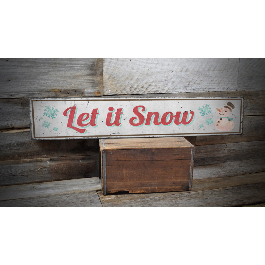 Let It Snow Rustic Wood Sign