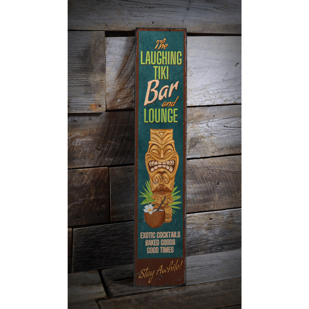 The Tiki Bar and Lounge Wood Sign