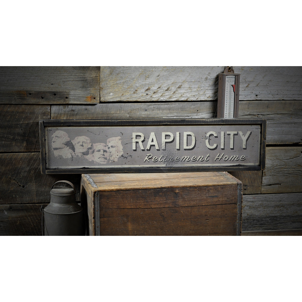 Mt. Rushmore Rustic Wood Sign