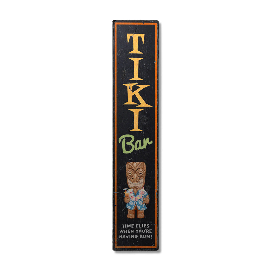 Vertical Tiki Beach Wood Sign