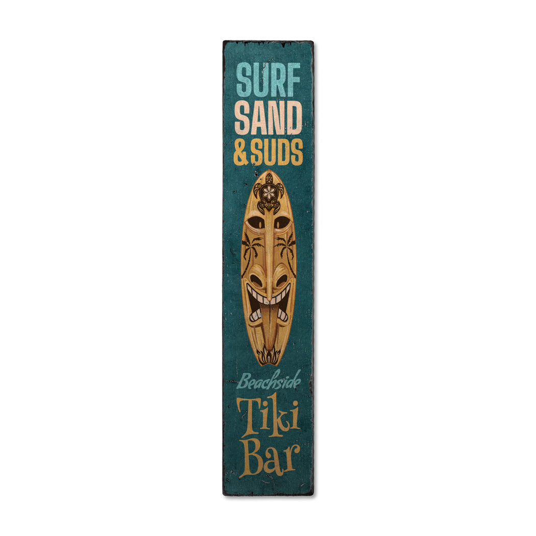 Surf Sand and Suds Beach Wood Sign