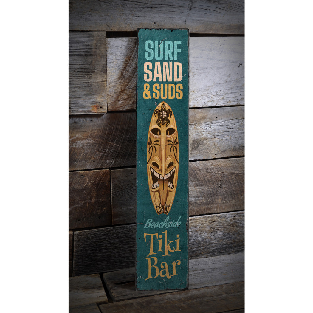 Surf Sand and Suds Beach Wood Sign