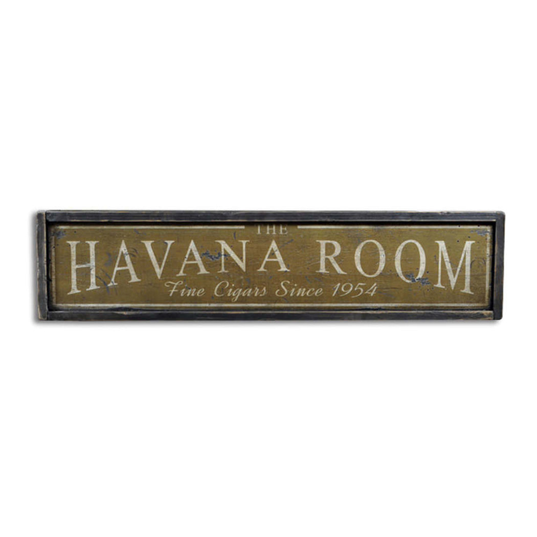 Havana Room Fine Cigar Rustic Wood Sign