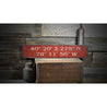 Latitude & Longitude Place Rustic Wood Sign