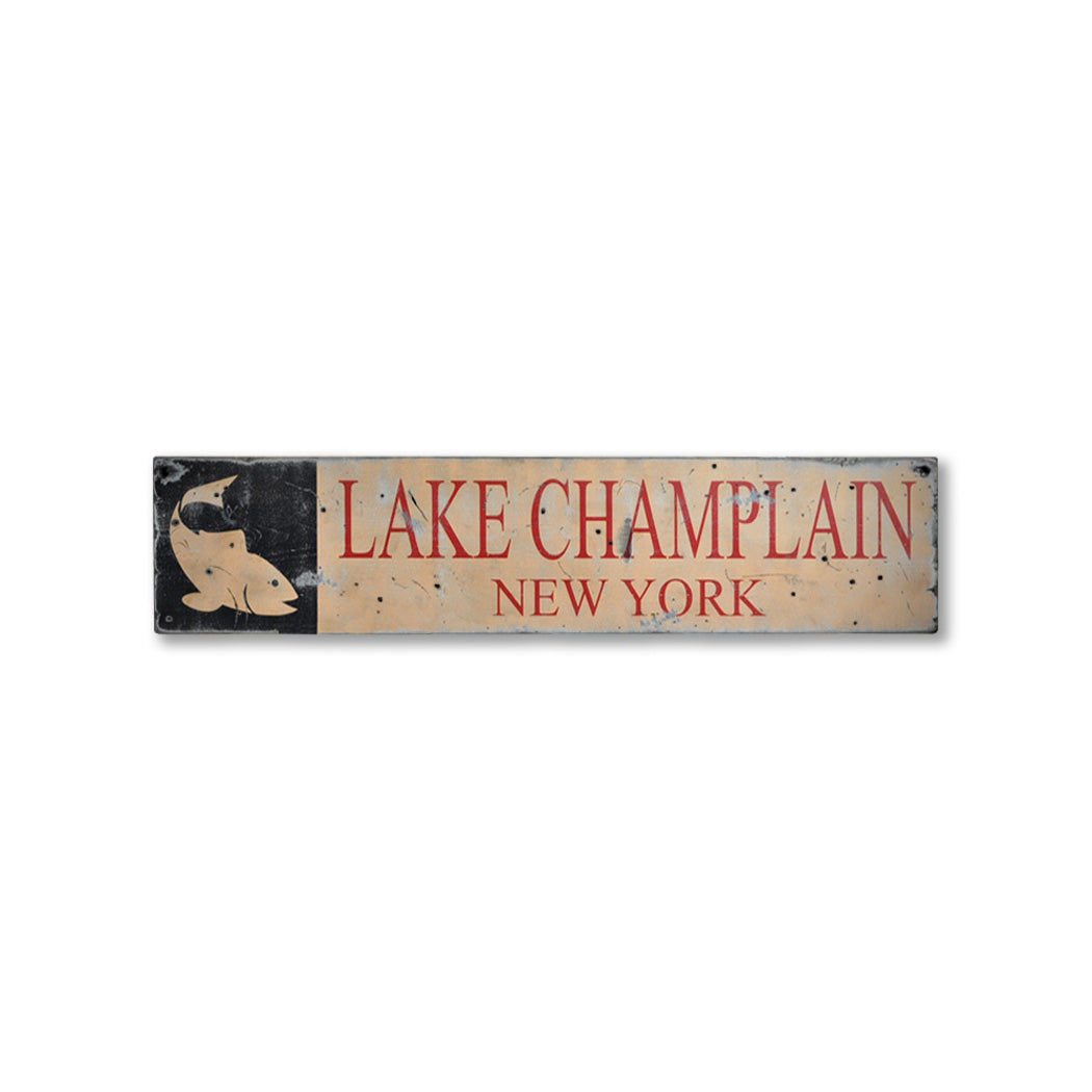 Lake Rustic Wood Sign