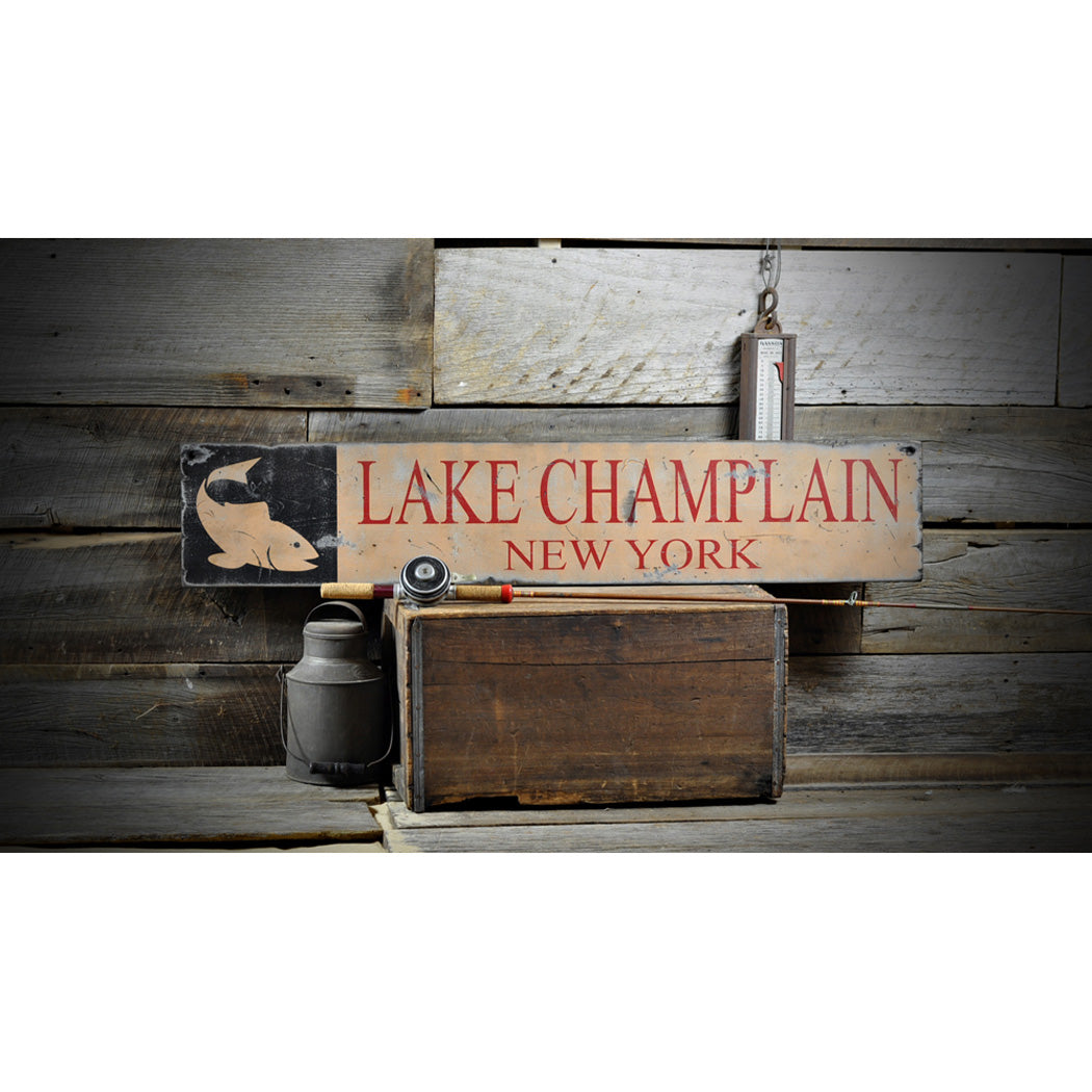 Lake Rustic Wood Sign