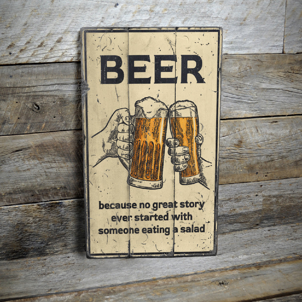 Great Story Beer Rustic Wood Sign