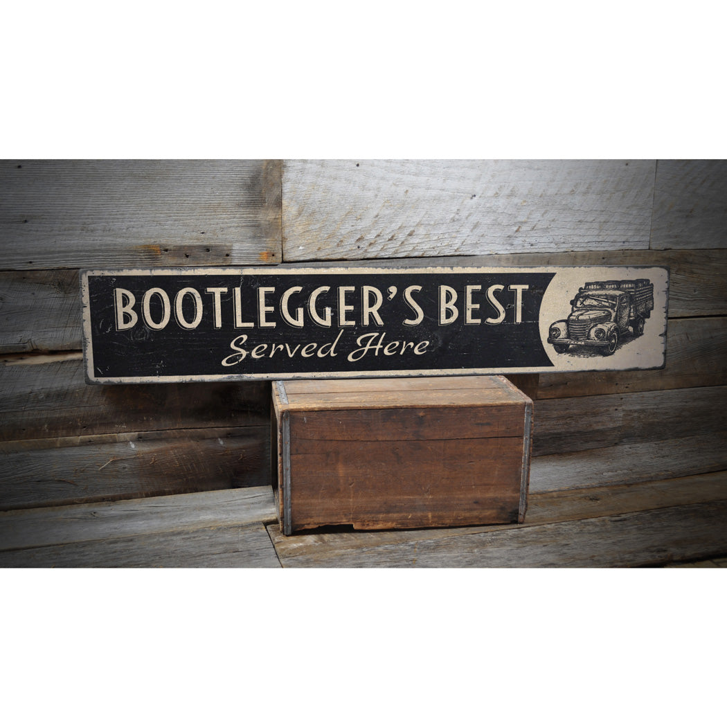 Bootlegger's Best Bar Rustic Wood Sign