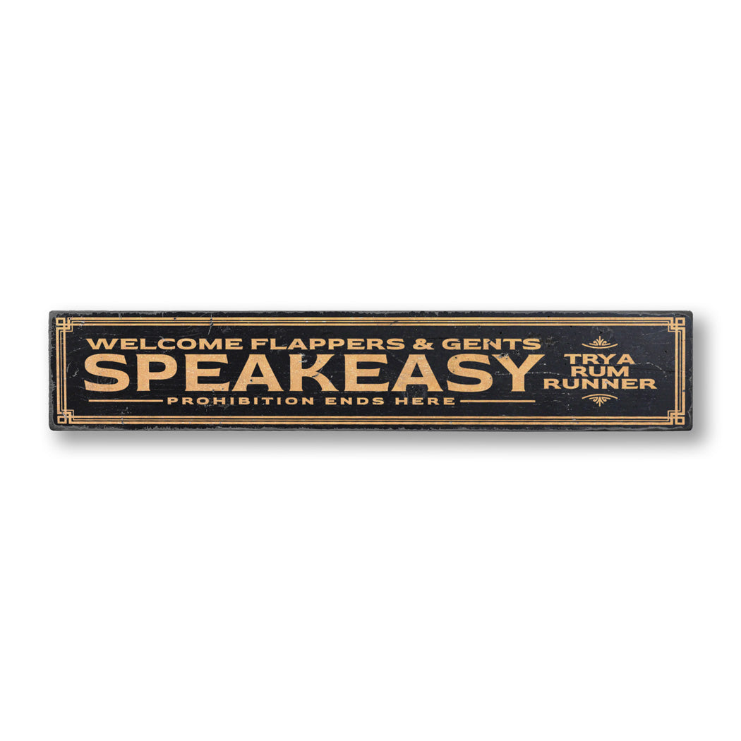 Speakeasy Prohibition Rustic Wood Sign