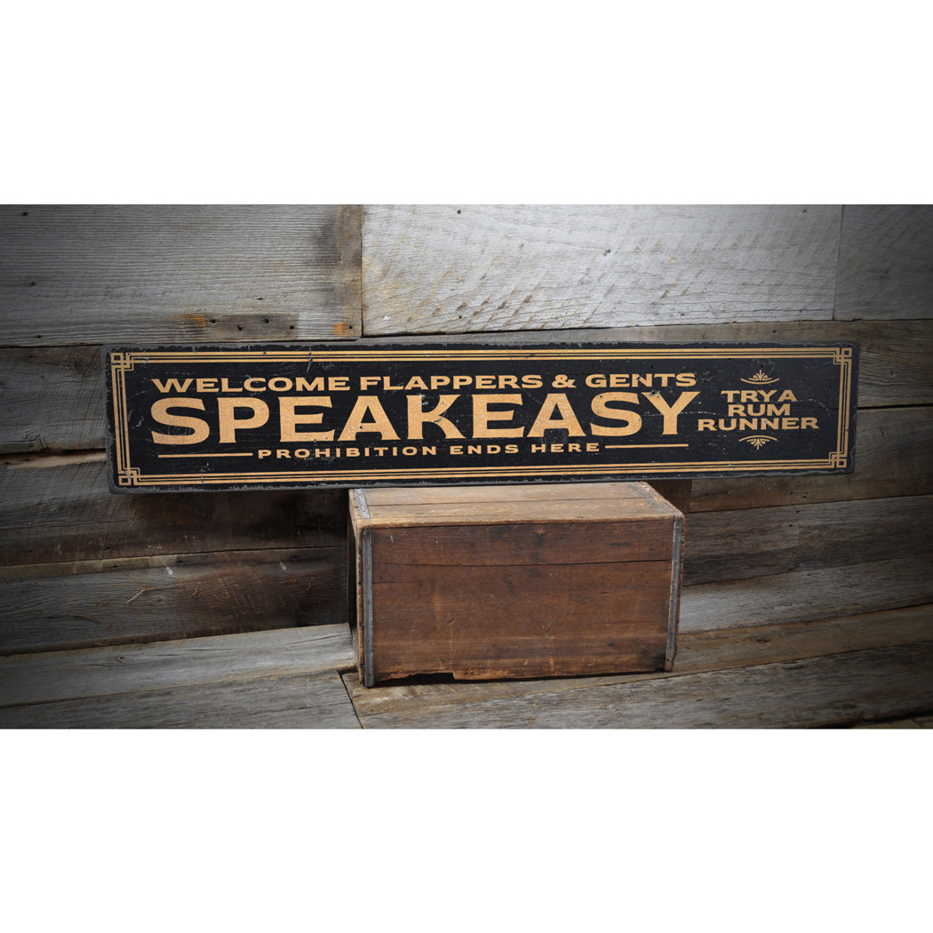 Speakeasy Prohibition Rustic Wood Sign