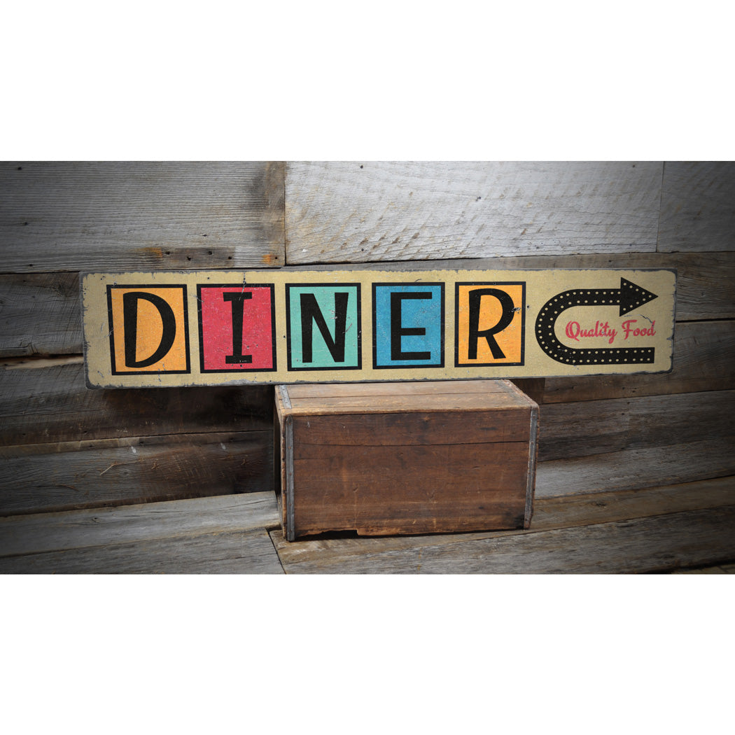 Diner Quality Food Rustic Wood Sign