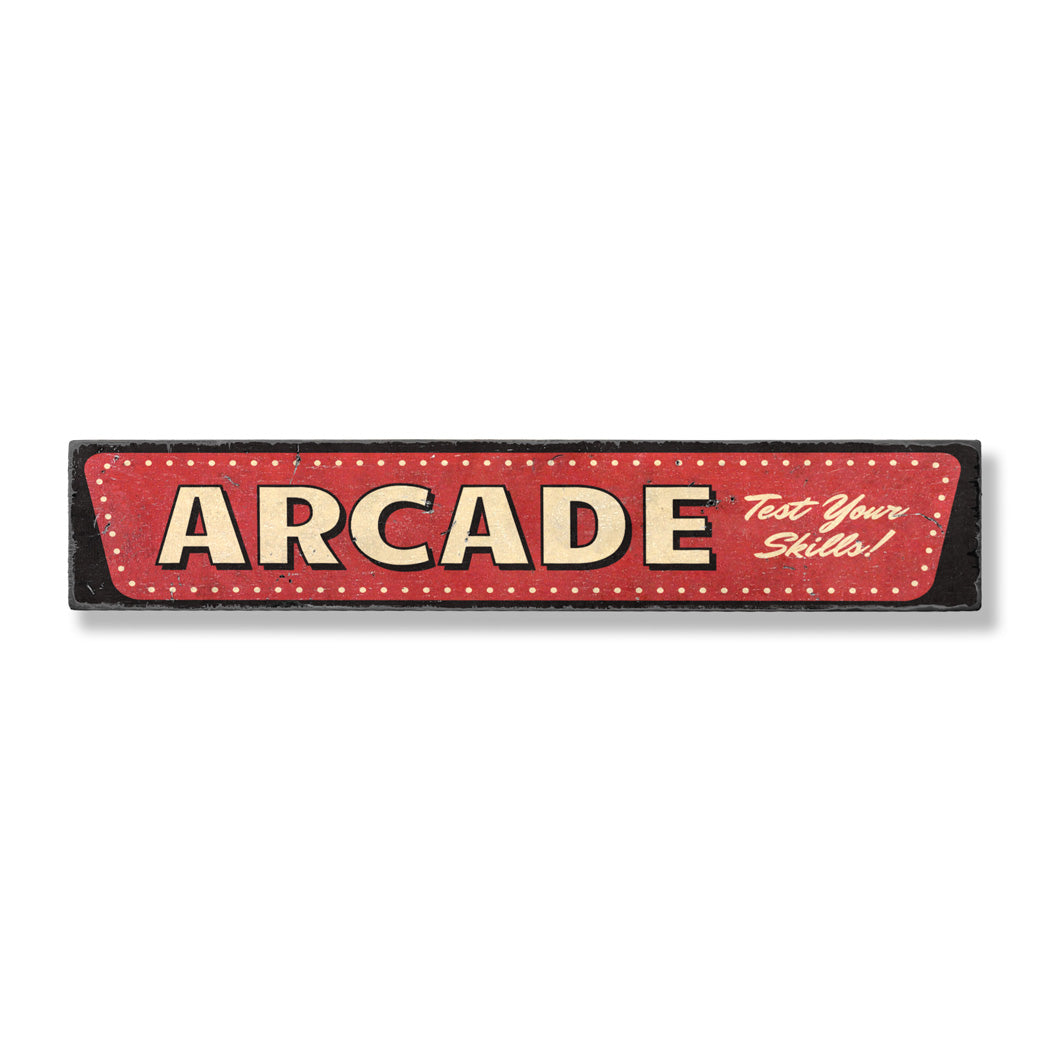 Vintage Arcade Wood Sign