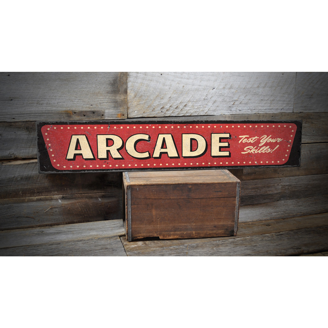 Vintage Arcade Wood Sign