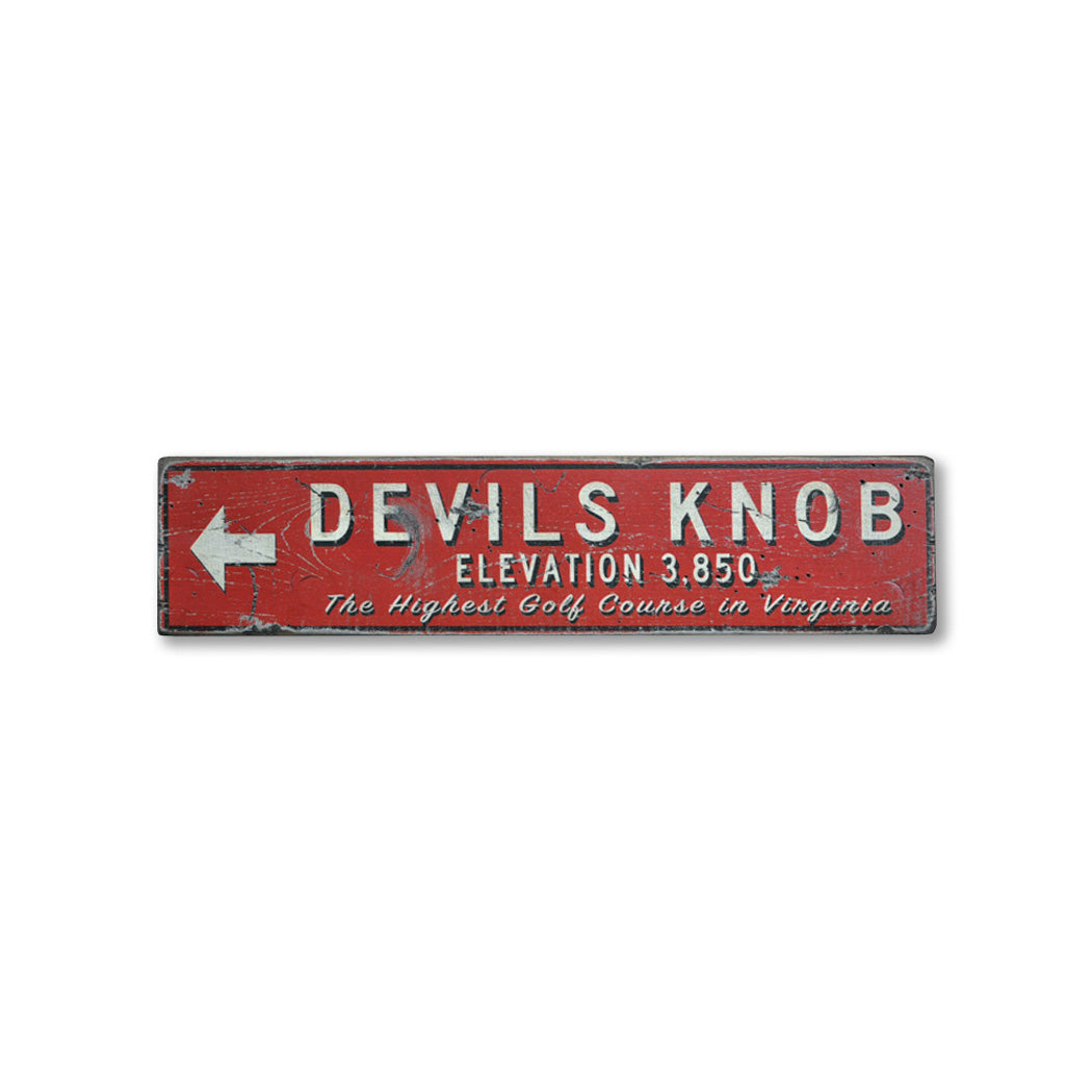 Devil's Knob Golf Destination Rustic Wood Sign