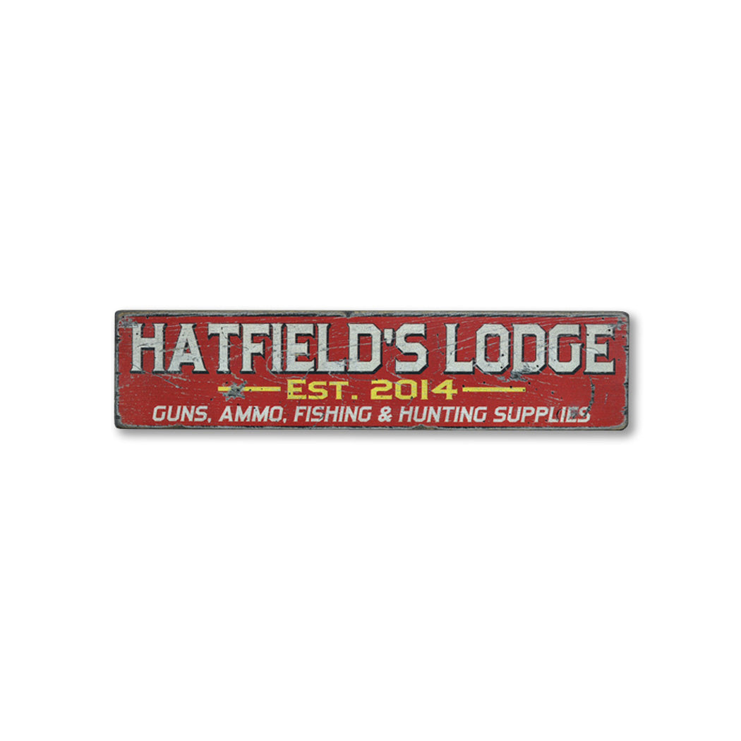 Lodge Established Date Rustic Wood Sign