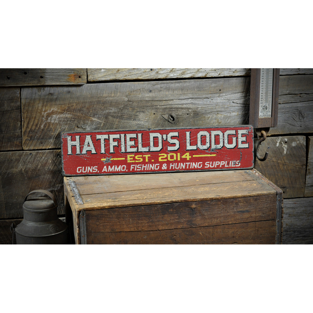 Lodge Established Date Rustic Wood Sign