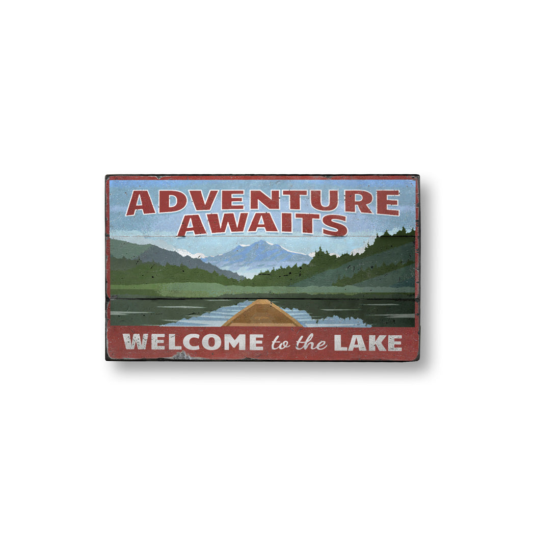 Adventure Awaits Lakehouse Wood Sign