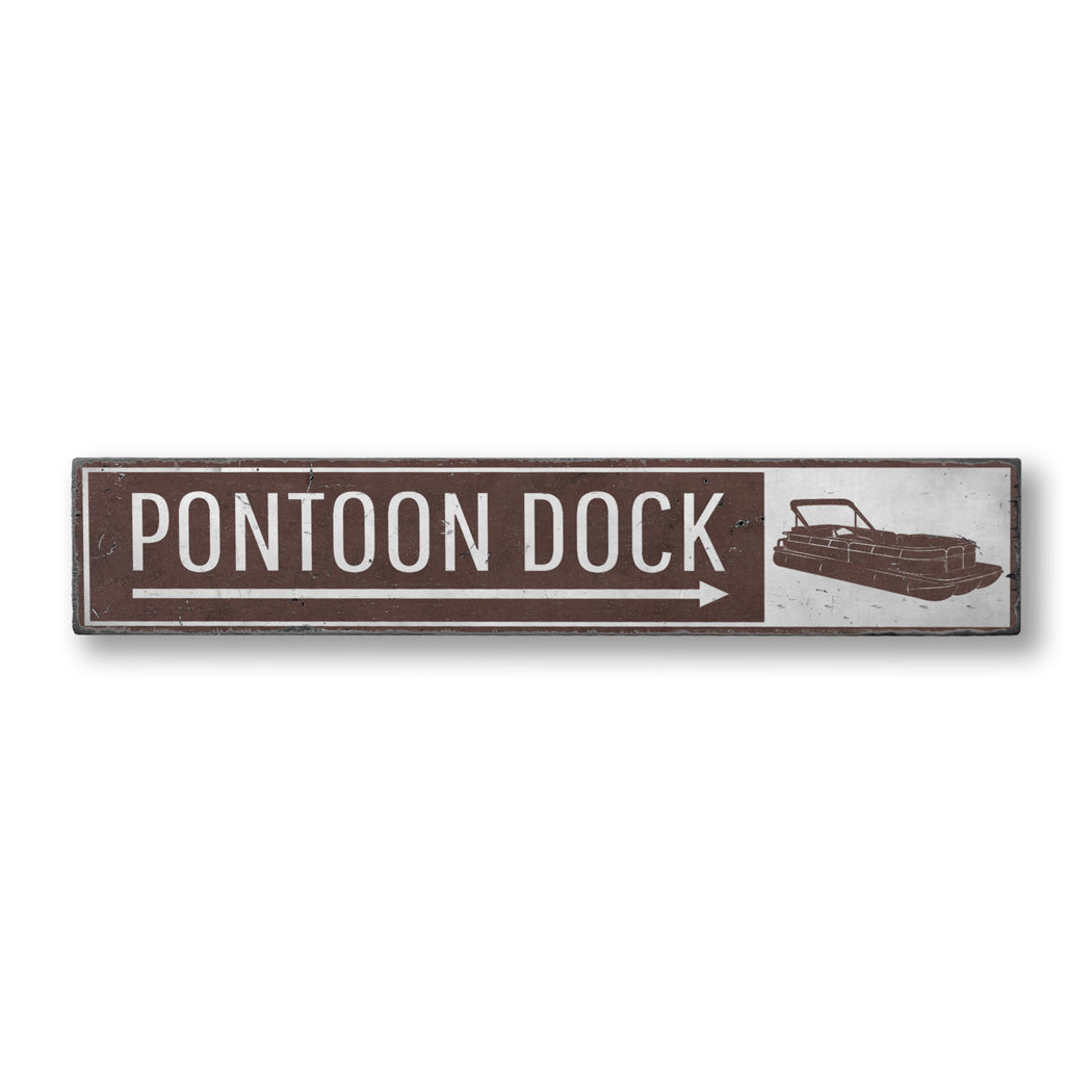 Pontoon Dock Wood Sign