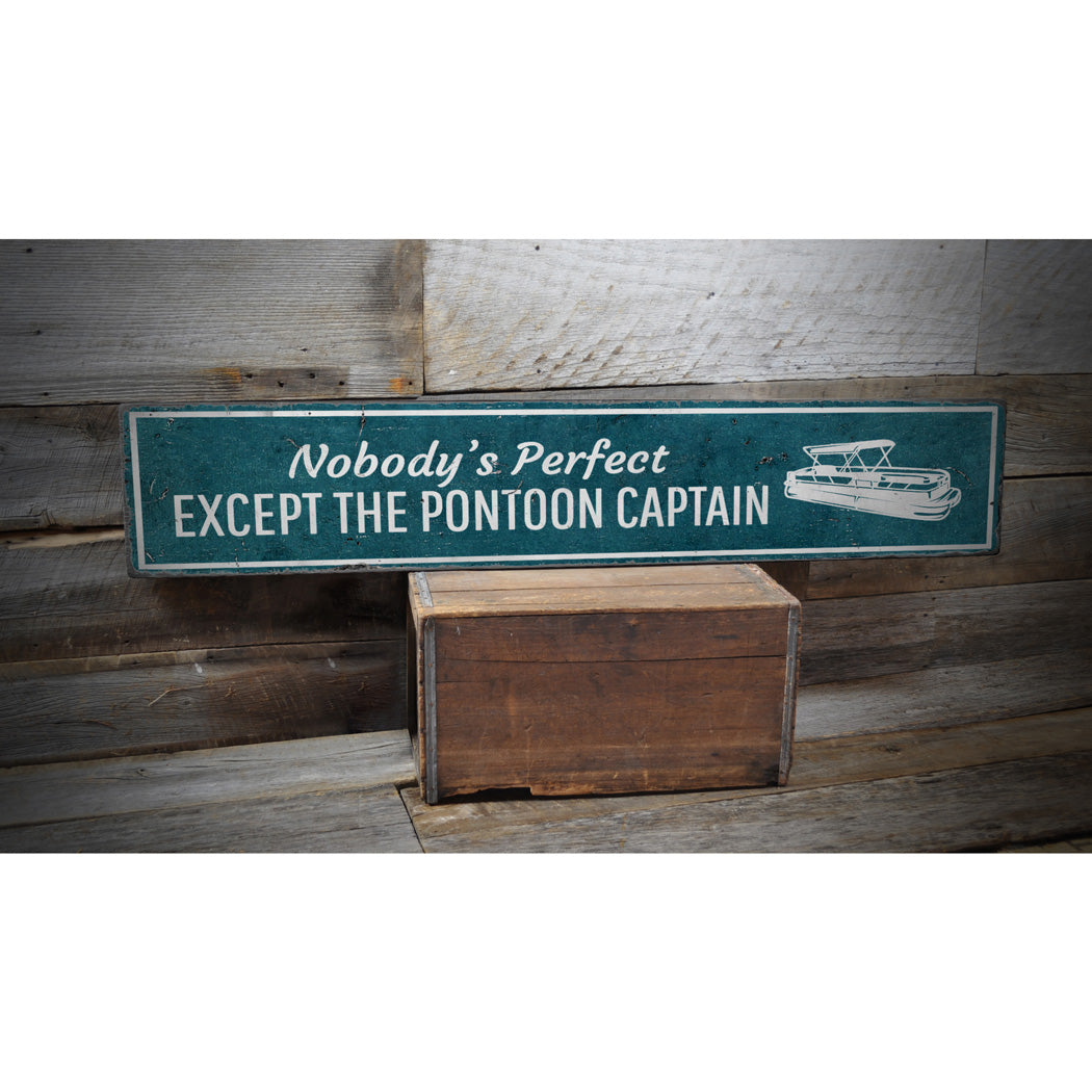 Pontoon Captain Wood Sign