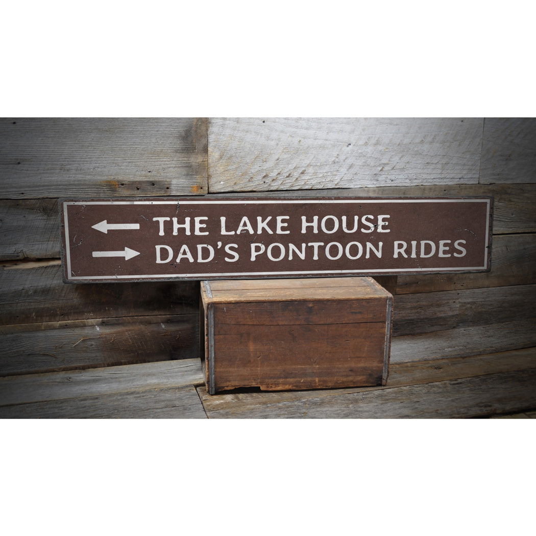 Pontoon Rides Wood Sign