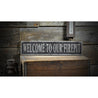 Welcome To Our Firepit Rustic Wood Sign