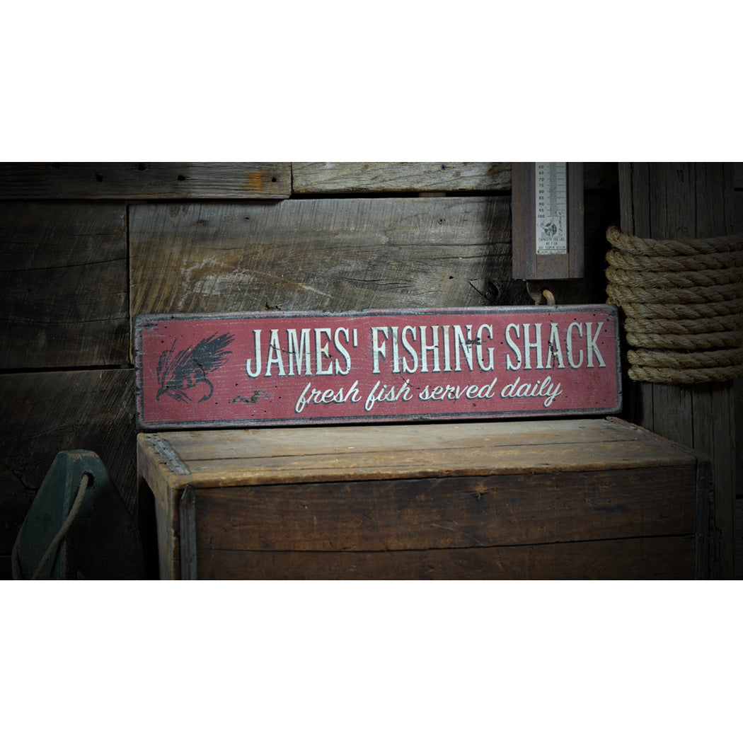 Fishing Shack Fish Rustic Wood Sign