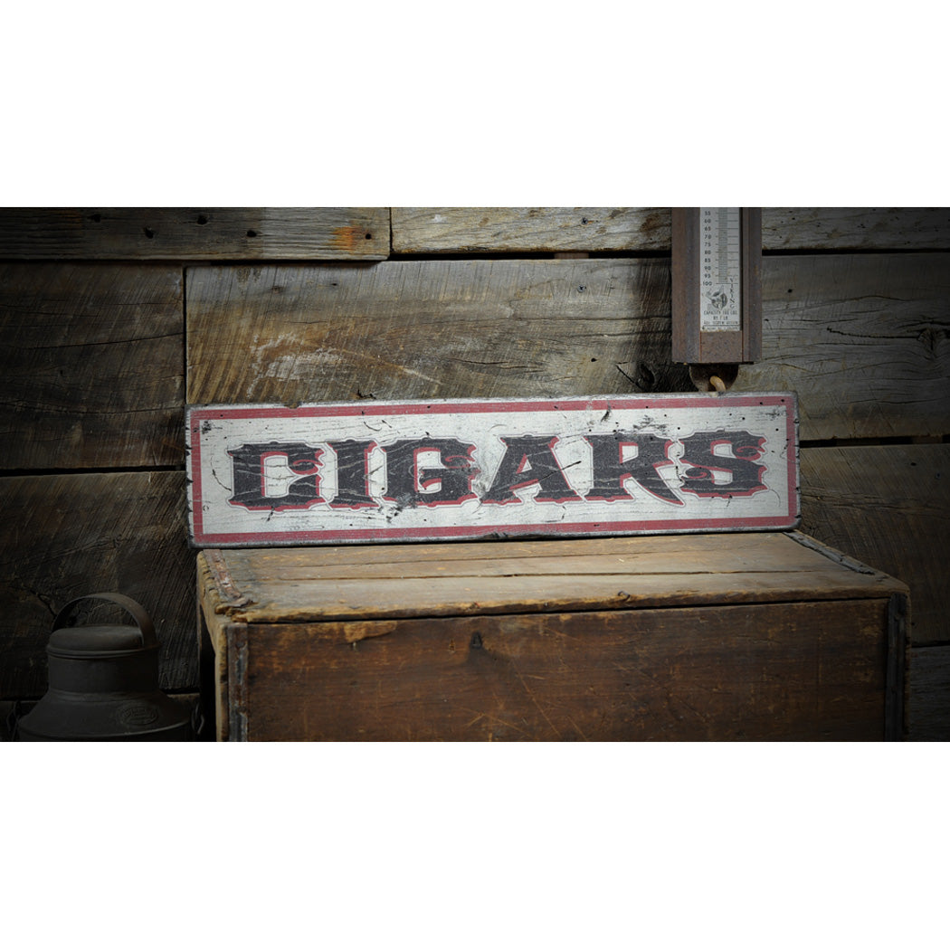 Cigar Rustic Wood Sign