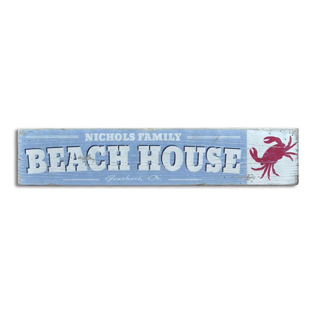 Family Beach House Rustic Wood Sign