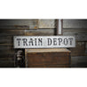 Train Depot Station Rustic Wood Sign