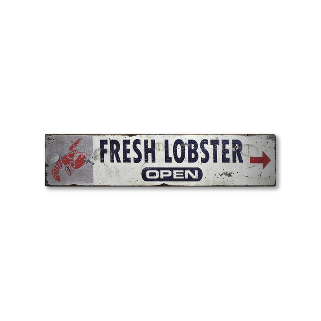 Fresh Lobster Rustic Wood Sign