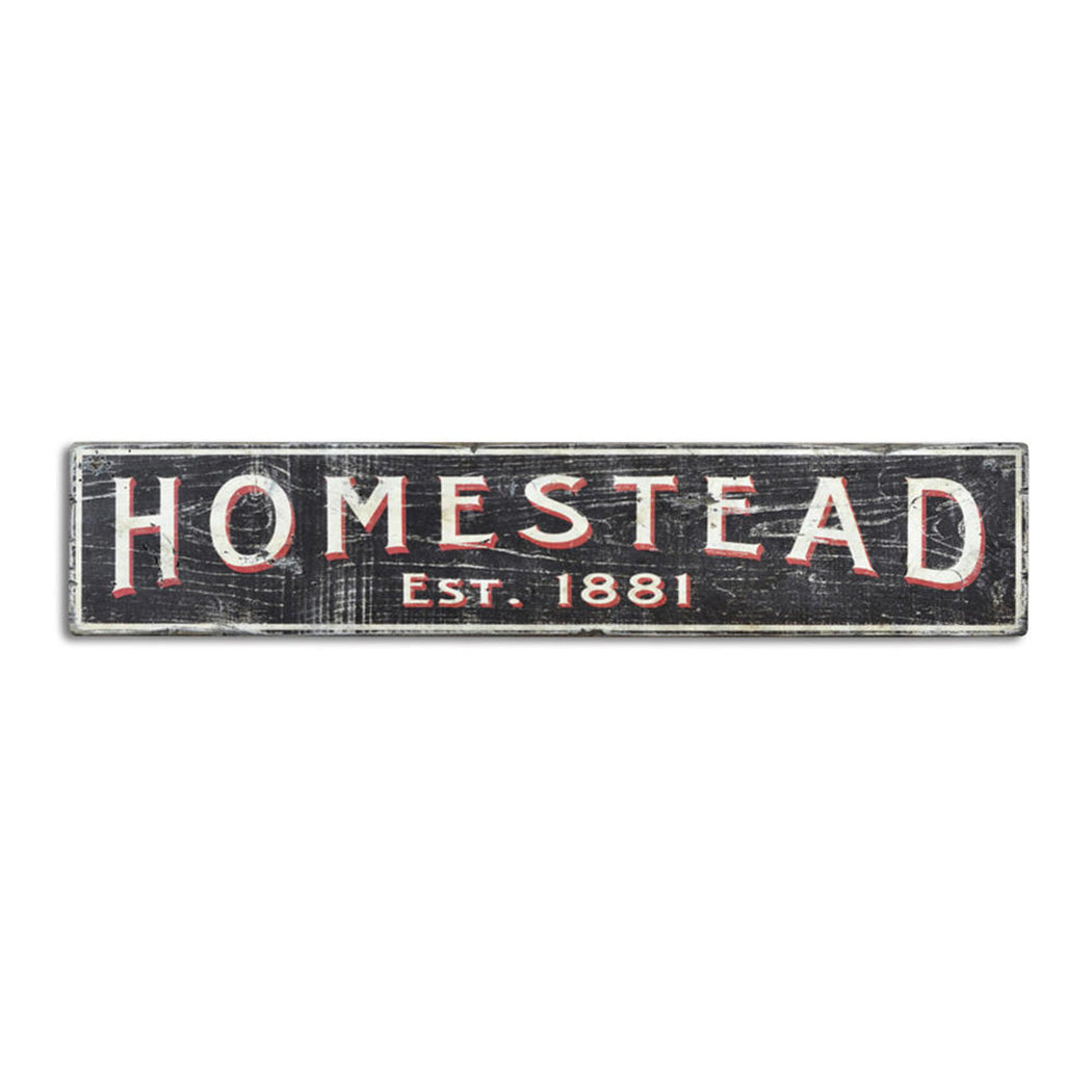 Family Homestead Est. Date Rustic Wood Sign