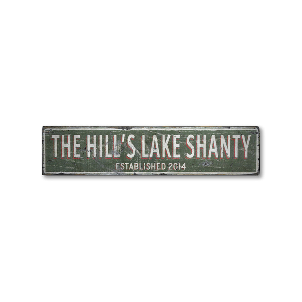 Lake Shanty Est Date Rustic Wood Sign