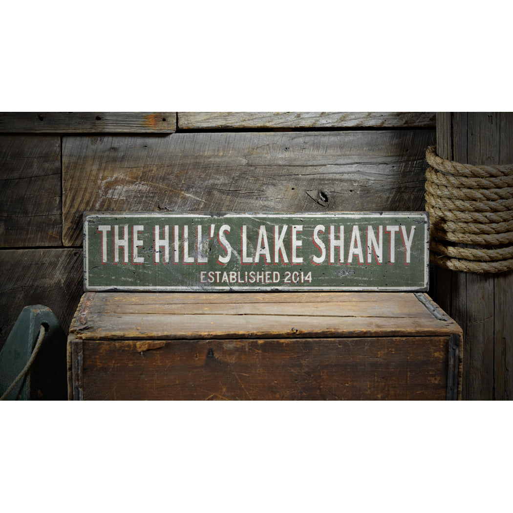 Lake Shanty Est Date Rustic Wood Sign