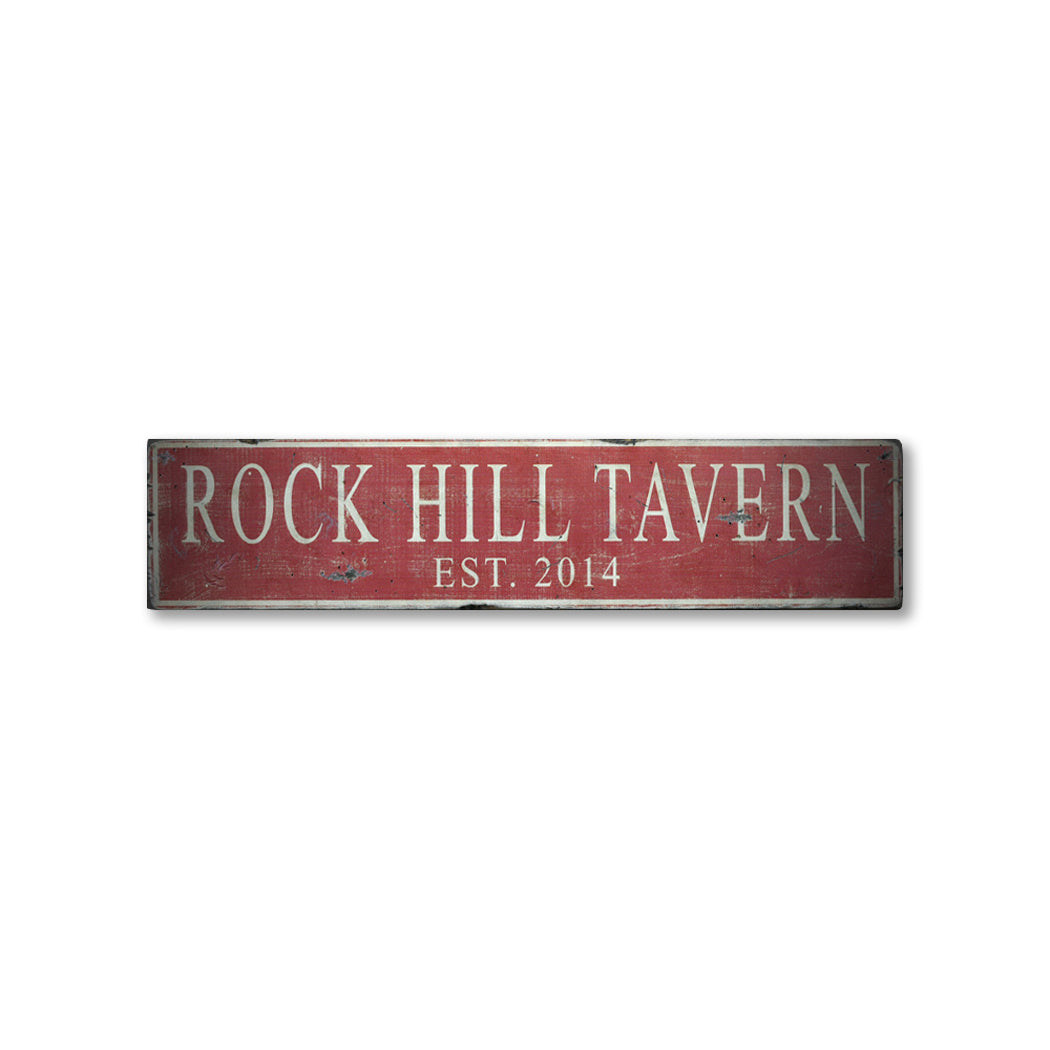 Tavern Established Date Rustic Wood Sign