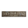 Cigar Lounge Est. Date Rustic Wood Sign